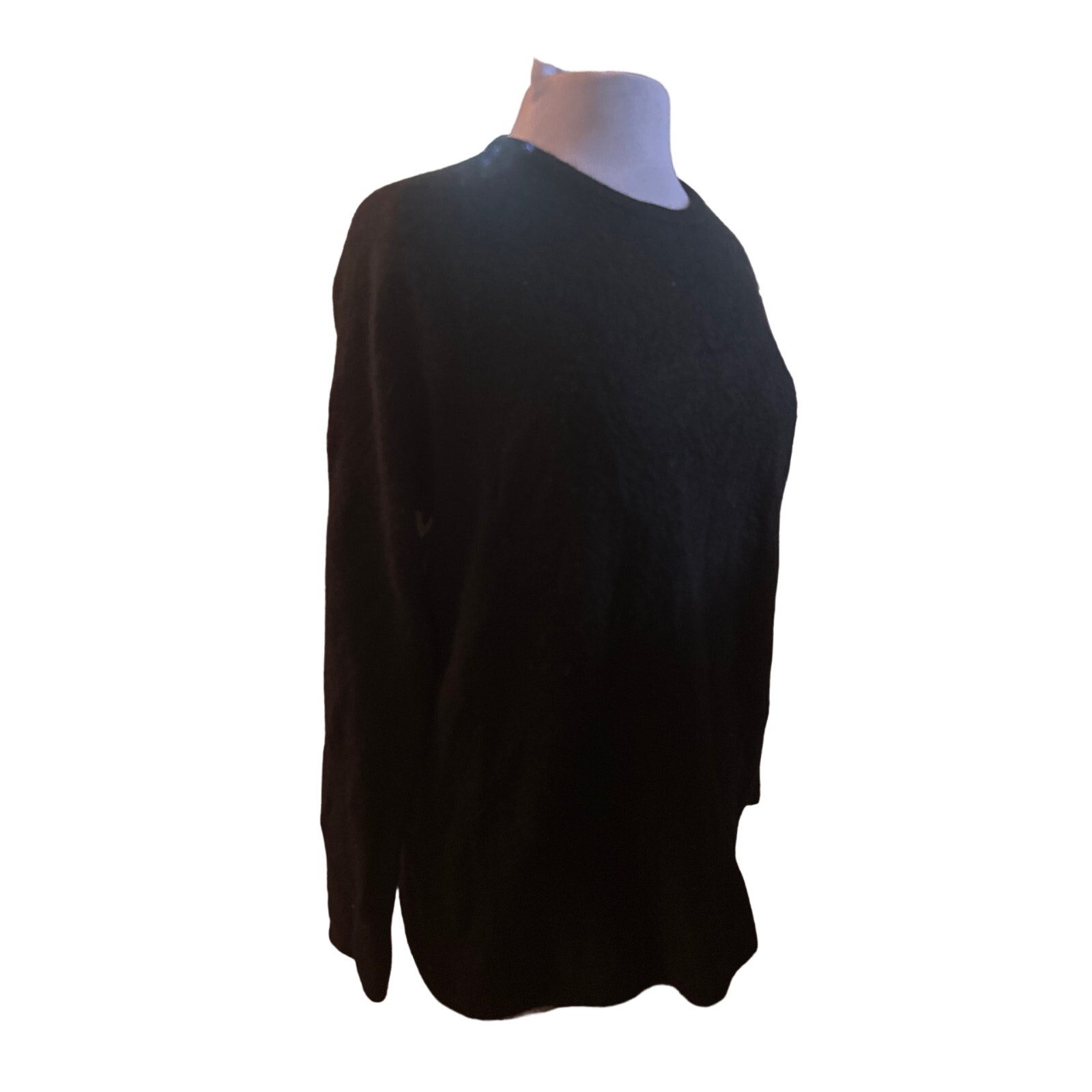 Women Xs S Cuyana Pullover Tunic Sweater Top Merino Wool Yak Black Side Slit